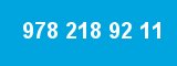 978 218 92 11 978 218 92 11